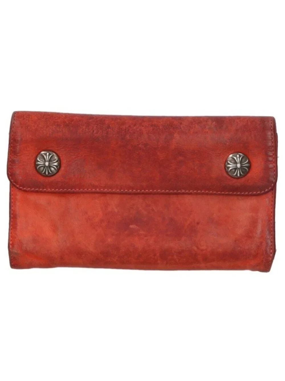 Chrome Hearts Wave Cross Ball Button Leather Wallet